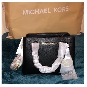 NWT Michael Kors Black Camille Satchel